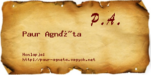 Paur Agnéta névjegykártya